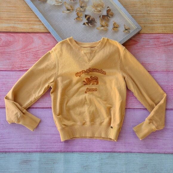 Tiger of Sweden Mustard Yellow Obscura Print Flocked Sweatshirt S - Picture 3 of 8